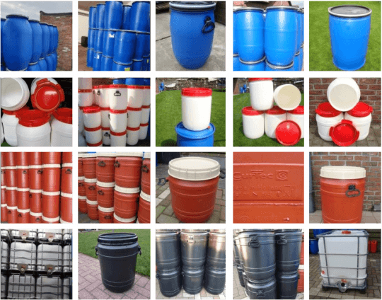Vaten, Curtec vaten, IBC-containers, IBC-kooien, Blauwe vaten, Tonnen, Koppelingen, Regentonnen, Kooien, Pvc-containers in Geel, Antwerpen